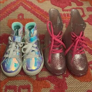Two Pairs Glitter/iridescent shoes